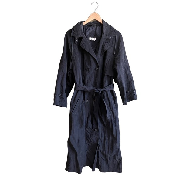 Rapport black lightweight trench coat womens size - Picture 1 of 15